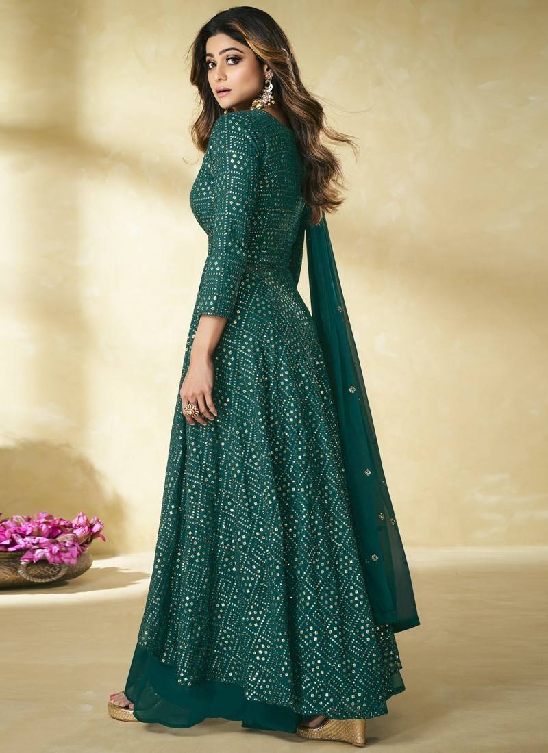 Teal Green Designer Party Wear Pakistani Suit Vasu Sarees 4014793
