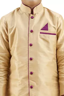 Gold embroidered silk boys-dhoti-kurta