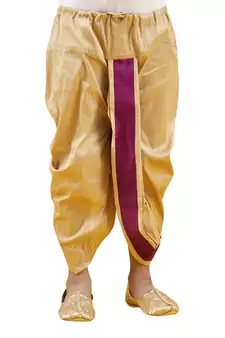 Gold embroidered silk boys-dhoti-kurta