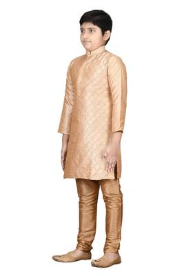 Gold embroidered silk boys-kurta-pyjama 3