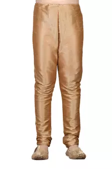 Gold embroidered silk boys-kurta-pyjama