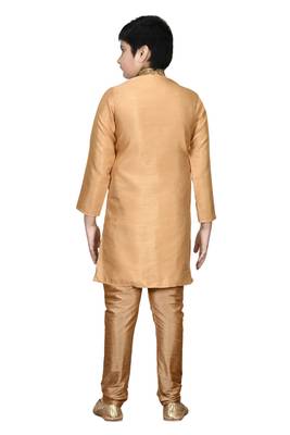 Gold embroidered silk boys-kurta-pyjama 5
