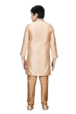 Gold embroidered silk boys-kurta-pyjama 4