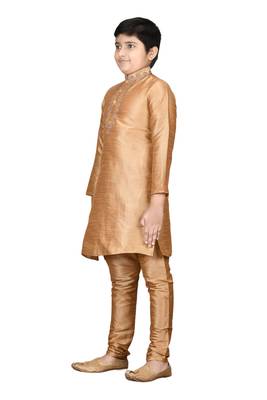 Gold embroidered silk boys-kurta-pyjama 3