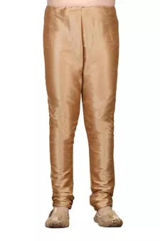 Gold embroidered silk boys-kurta-pyjama