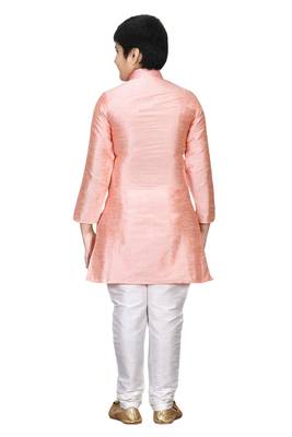 Pink embroidered silk boys-kurta-pyjama 3