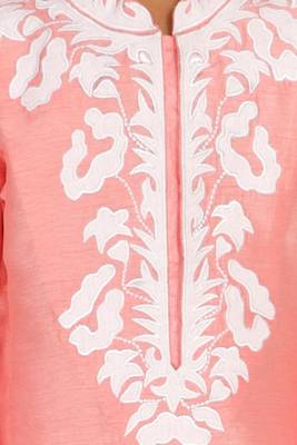 Pink embroidered silk boys-kurta-pyjama 2