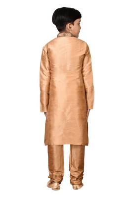 Gold embroidered silk boys-kurta-pyjama 2