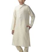 Green embroidered silk boys-kurta-pyjama