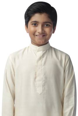 Green embroidered silk boys-kurta-pyjama 3