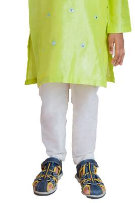 Green embroidered silk boys-kurta-pyjama 3