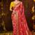 Rani pink woven silk saree with blouse