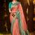 Peach woven silk saree with blouse