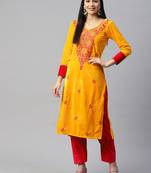 Velvet yellow and pink suit set (set of 2)