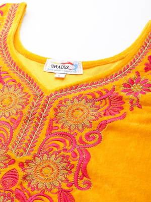 Velvet yellow and pink suit set (set of 2) 2