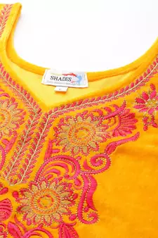 Velvet yellow and pink suit set (set of 2)