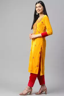 Velvet yellow and pink suit set (set of 2)