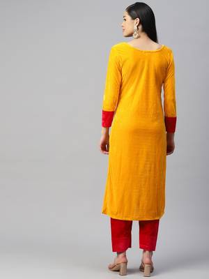 Velvet yellow and pink suit set (set of 2) 5