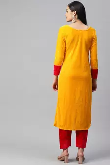 Velvet yellow and pink suit set (set of 2)