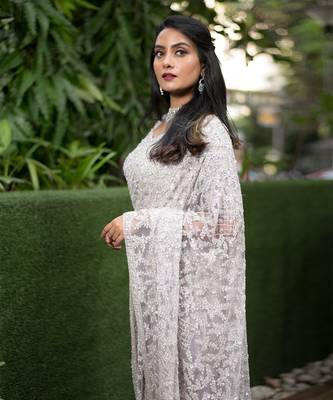 Lilac Noor Bling Saree 4