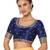 Salwar Studio Women's Navy Blue Silk Blend Embroidered Readymade Saree Blouse
