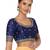 Salwar Studio Women's Navy Blue Silk Blend Embroidered Readymade Saree Blouse