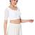 Salwar Studio Women's White Georgette Embroidered Readymade Saree Blouse