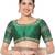 Salwar Studio Women's Green Silk Blend Embroidered Readymade Saree Blouse