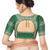 Salwar Studio Women's Green Silk Blend Embroidered Readymade Saree Blouse