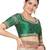 Salwar Studio Women's Green Silk Blend Embroidered Readymade Saree Blouse