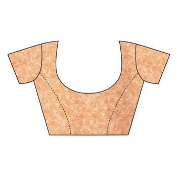 Orange Printed Chiffon Saree With Blouse 5