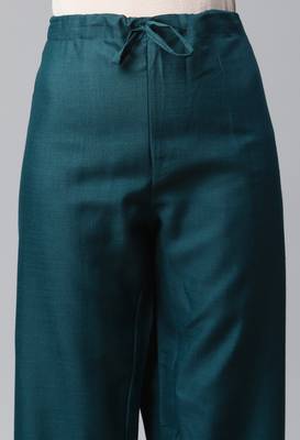 Teal Sequence Work Ruby Cotton Straight Kurta Pant Set 4