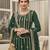 Georgette Palazzo Salwar Kameez in Dark Green
