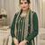 Georgette Palazzo Salwar Kameez in Dark Green