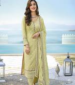 Lime yellow Color Chinnon Georgette Trendy Salwar Kameez