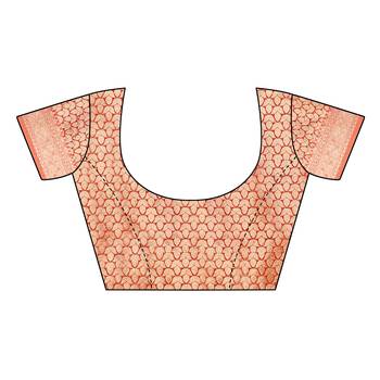 Peach woven organza saree with blouse 4