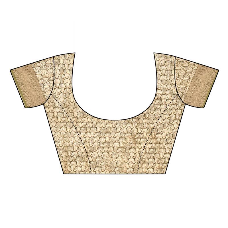 Light green woven organza saree with blouse