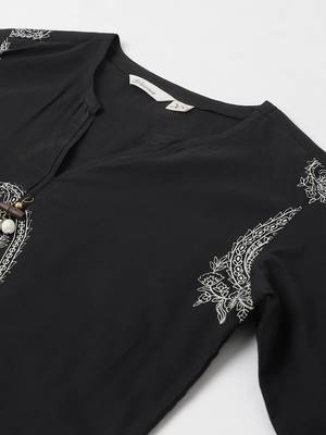 Black floral print cotton salwar 5