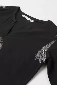 Black floral print cotton salwar