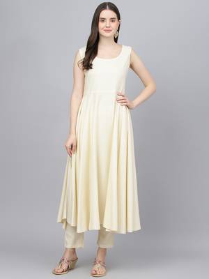 Cream floral print chanderi salwar 2