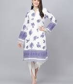 White floral print cotton salwar
