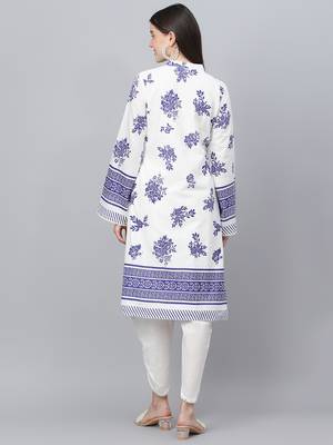 White floral print cotton salwar 3