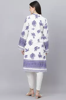 White floral print cotton salwar