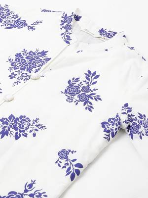 White floral print cotton salwar 4