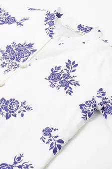 White floral print cotton salwar