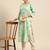 Mohvouge Sea Green Printed and Embroidery Work Poly Cotton Kurta.