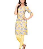 Mohvogue Light Mustrad Color Crepe Abstract Print Kurti.