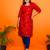 Mohvogue Red Abstract printed Crepe Designer Short kurtis.