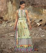 Mint Bloom Maxi Dress With Side Slits