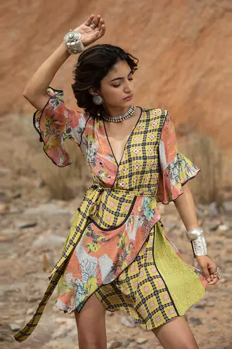 Tropical Bliss Tunic Wrap Dress